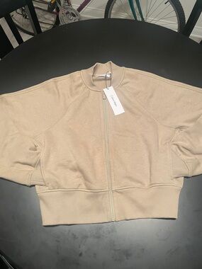 Calvin Klein Light Beige Zip-Up Sweatshirt